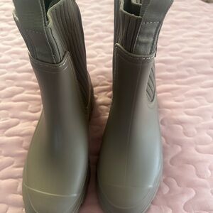 Taupe Winter Rain Boots with Pull Tabs